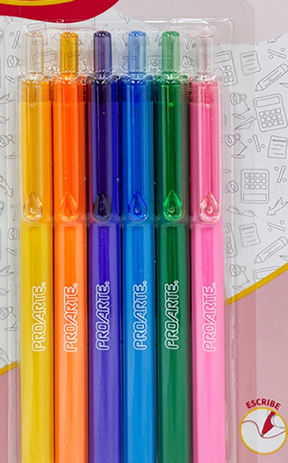 PACK 2 DE SET 6 BOLIGRAFOS GEL GLITTER BORRABLES – PROARTE - 1