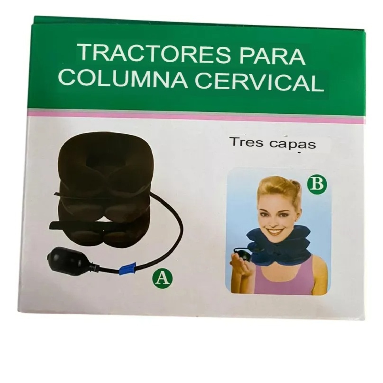 COLLARIN CERVICAL INFLABLE ALIVIO DOLOR TENSION CUELLO VIAJE - 3
