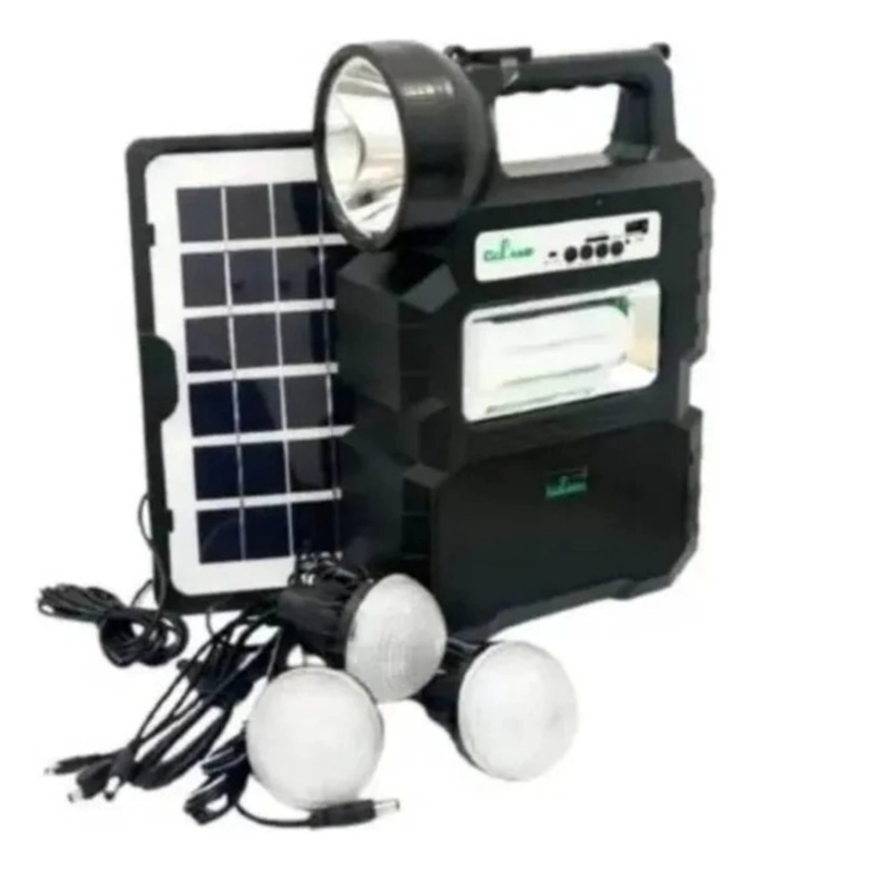 KIT LAMPARA SOLAR DE CAMPING USB + RADIO + BLUETOOTH COLOR NEGRO - 2