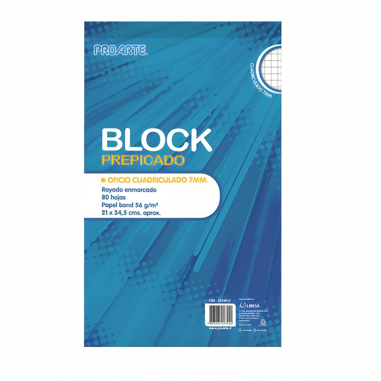 PACK 2 BLOCK PREPICADO OFICIO 80H. MAT. 7MM. – PROARTE - 1