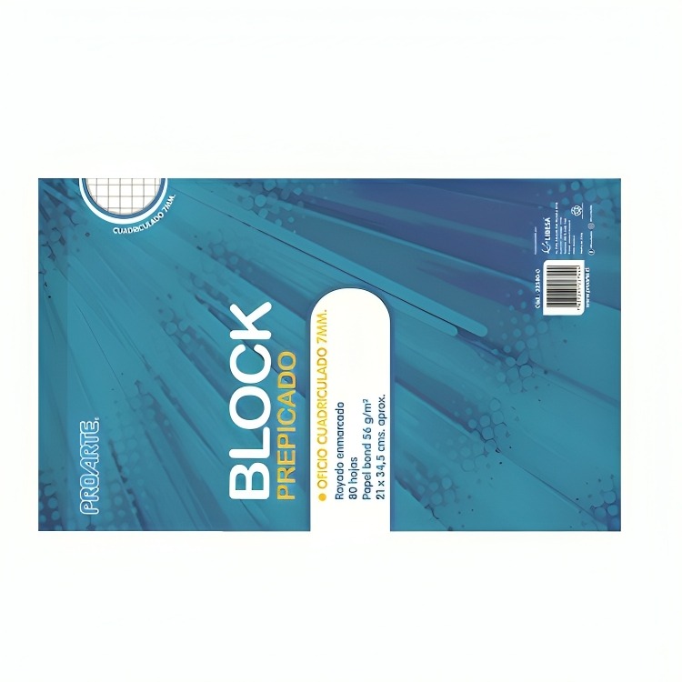 PACK 2 BLOCK PREPICADO OFICIO 80H. MAT. 7MM. – PROARTE - 2