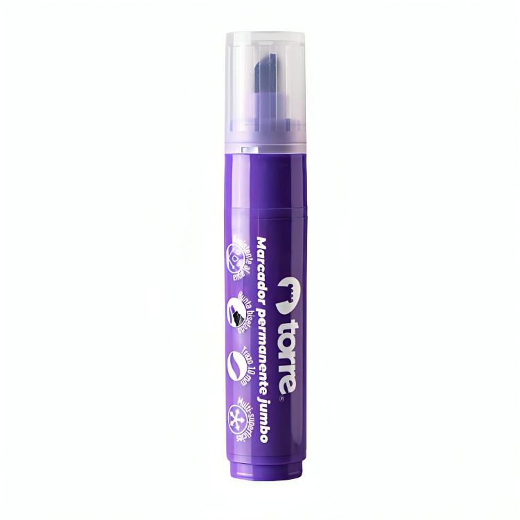 PACK 2 MARCADOR PERMANENTE PUNTA BISELADA 10 MM. / MORADO – TORRE - 1