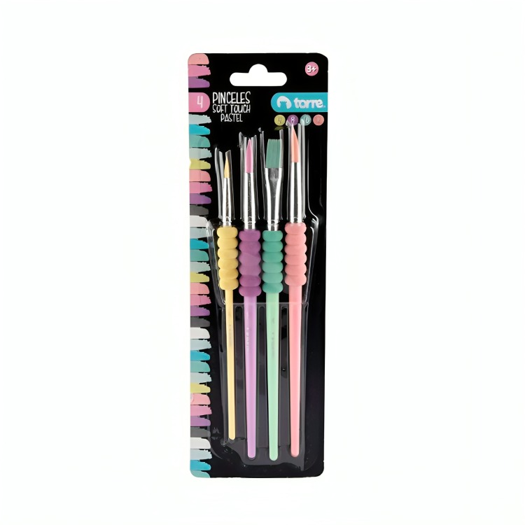 PACK 2 DE SET PINCELES CON GRIP COLORES PASTELES – TORRE - 1