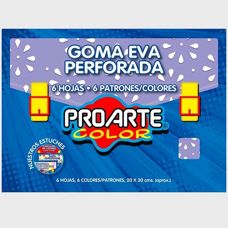 PACK 2 ESTUCHE GOMA EVA PERFORADA 6 COLORES – PROARTE - 2