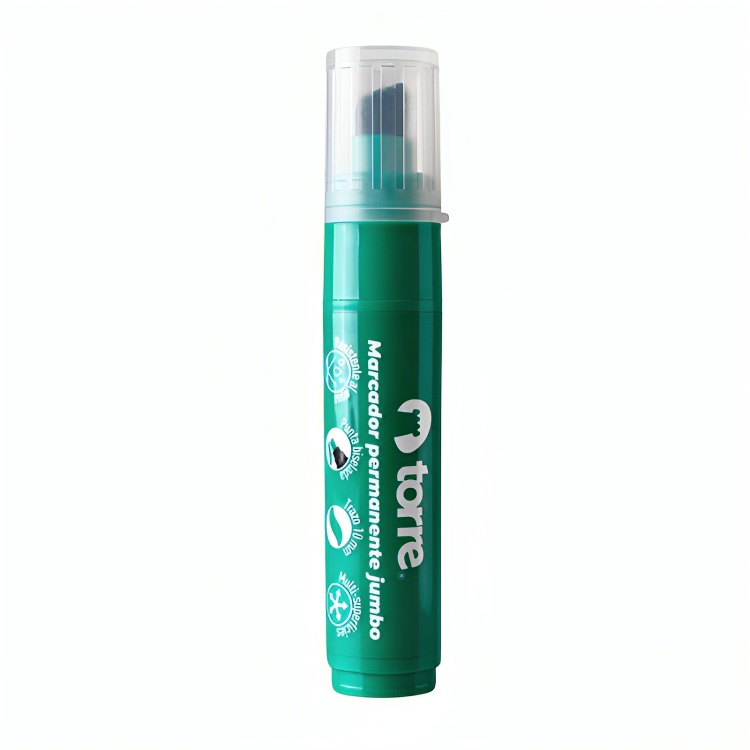PACK 2 MARCADOR PERMANENTE PUNTA BISELADA 10 MM. / VERDE – TORRE - 2