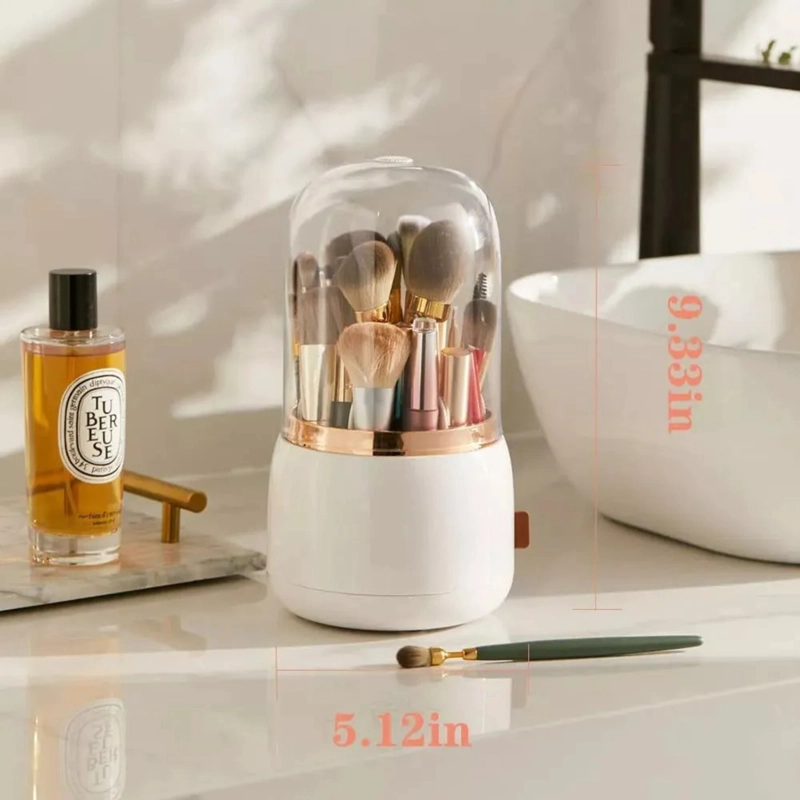 ORGANIZADOR PORTATIL PARA BROCHAS DE MAQUILLAJE, GIRATORIO 360 GRADOS. - 3