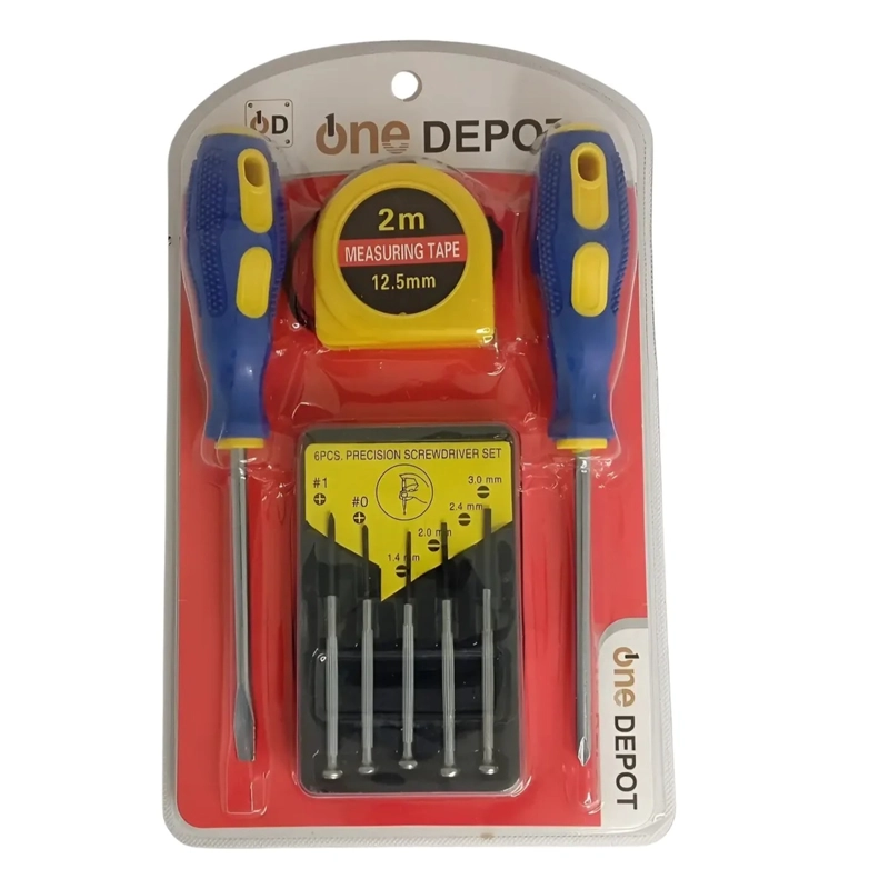 PACK X 3 SET DE HERRAMIENTAS MANUALES DESTORNILLADOR METRO 8 PIEZAS - 3