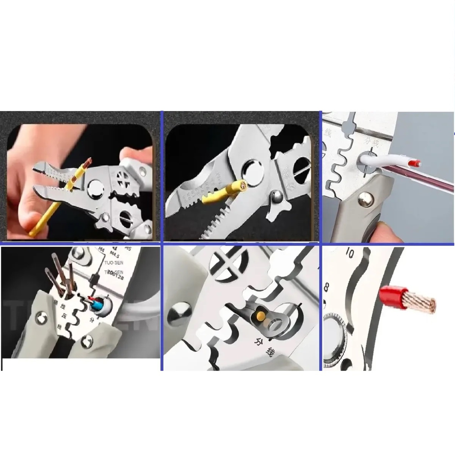 PACK X 3 ALICATE PELACABLES Y CORTANTE MULTIFUNCIONAL PROFESIONAL - 3