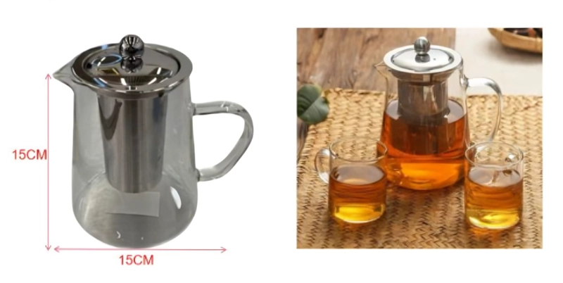 TETERA DE VIDRIO CON FILTRO 750 ML | JARRA PARA TE  CON INFUSOR - 3
