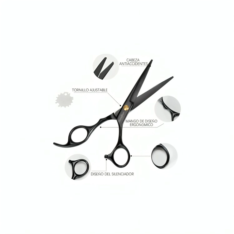 SET TIJERAS PELUQUERIA BARBERIA CORTA PELO ENTRESACADOR 14PC - 3