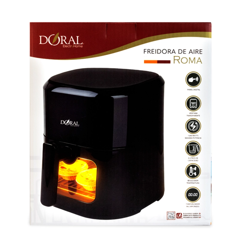 FREIDORA DE AIRE DIGITAL 4 LT ROMA / NEGRA – DORAL - 3