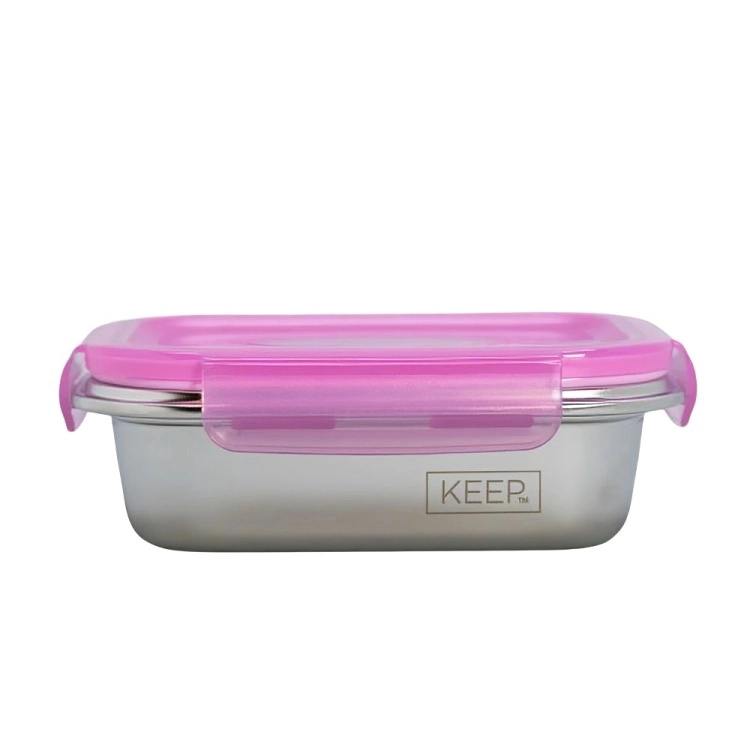CONTENEDOR HERMETICOS METALICOS 650 ML KEEP COLOR ROSA - 3