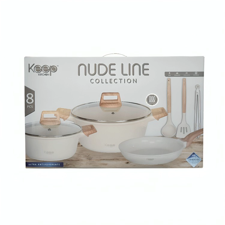BATERIA DE COCINA ANTIADHERENTE 8 PIEZAS KEEP NUDE LINE - 3
