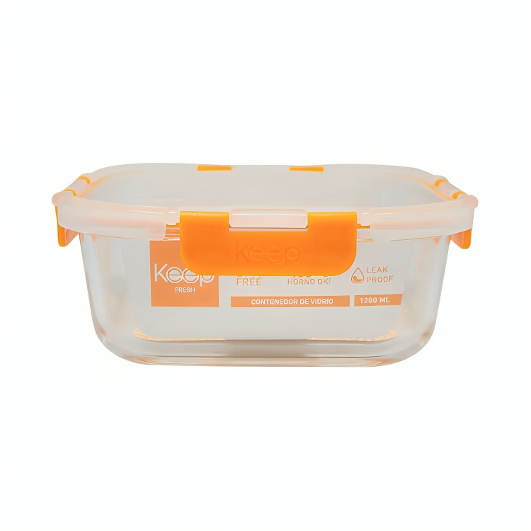 CONTENEDOR HERMETICO RECTANGULAR 1040ML GLASS KEEP - 1