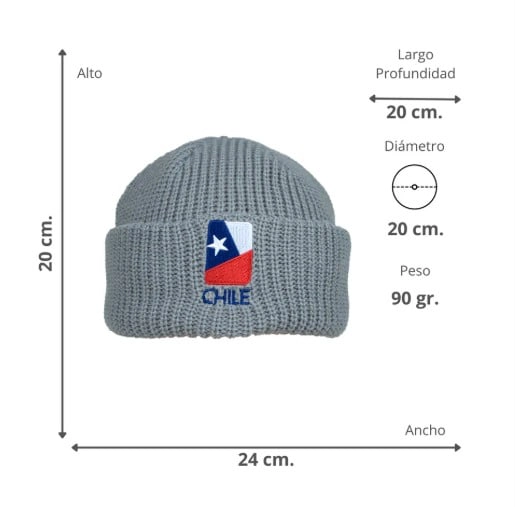 GORRO BEANIE BORDADO DISEÑO CHILE – GORRO TEJIDO UNISEX PARA INVIERNO - 4