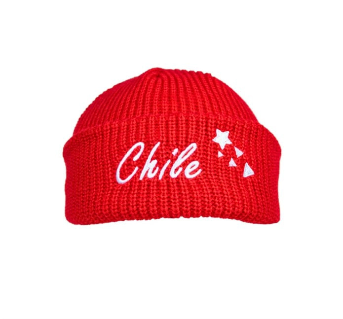 GORRO BEANIE BORDADO DISEÑO CHILE – GORRO TEJIDO UNISEX PARA INVIERNO - 1