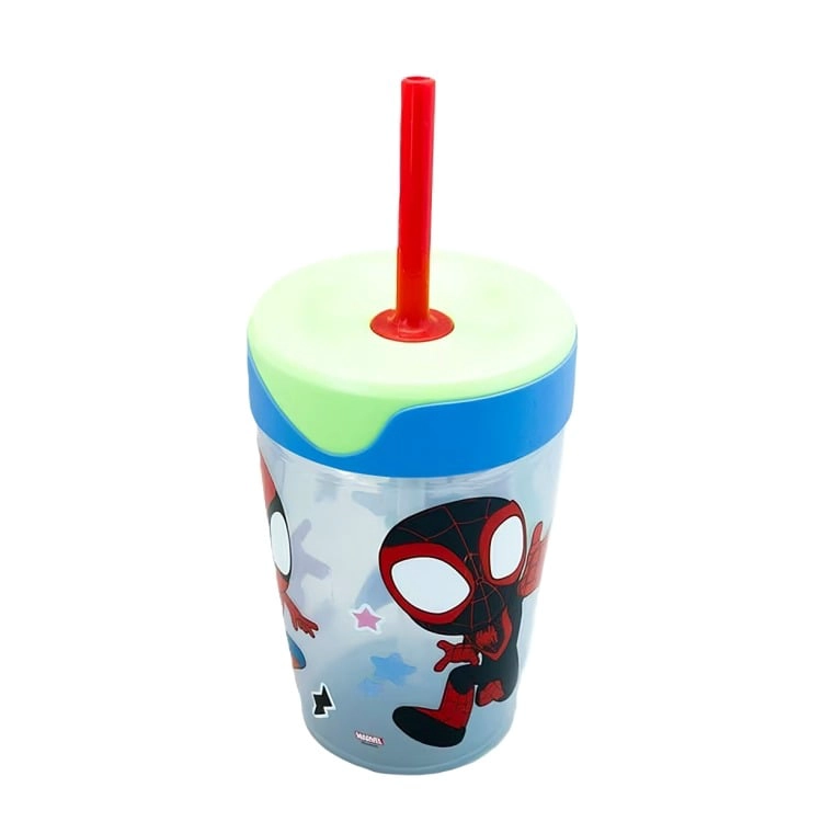 VASO CON BOMBILLA 520 ML SPIDER-MAN K PELICULA - 2