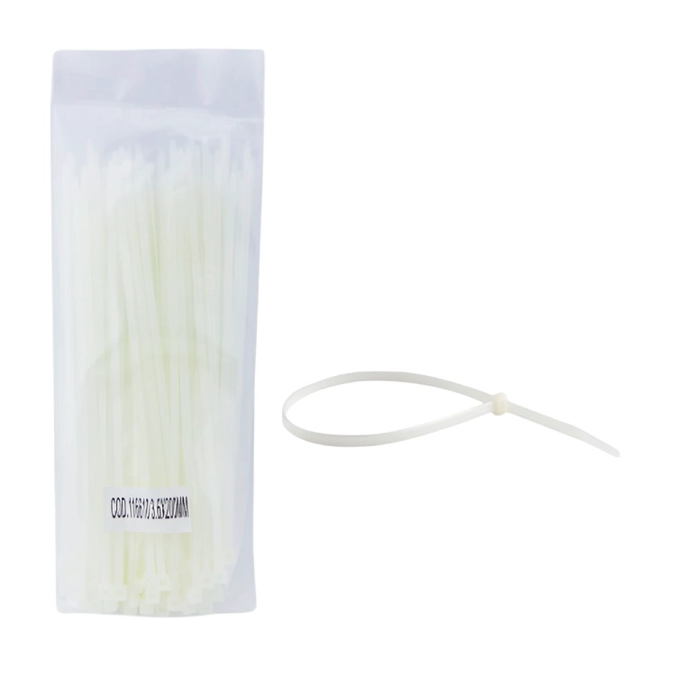 PACK 3 AMARRA CABLE PLASTICO X 100 PCS BLANCA - 1