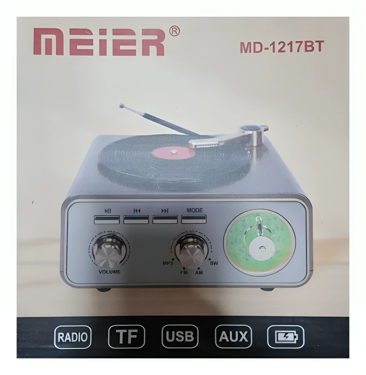 RADIO RETRO MEIER MD-1217BT BLUETOOTH 3 BANDAS AM/FM/SW USB VIOLETA - 2