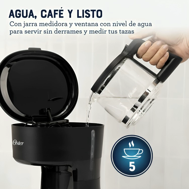 CAFETERA OSTER®  5 TAZAS BVSTDCS51B – FILTRO REUTILIZABLE - 3