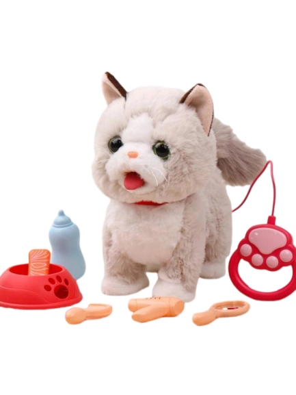 GATO INTERACTIVO DE PELUCHE CON ACCESORIOS - 2