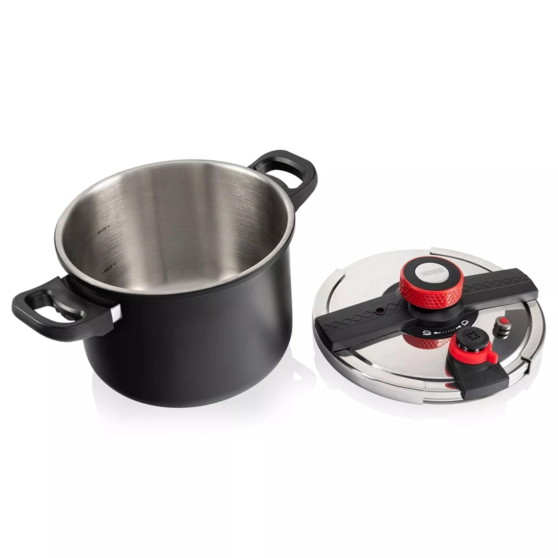 OLLA A PRESION 8L TH-MOP08N DE ACERO INOXIDABLE NEGRO - 1