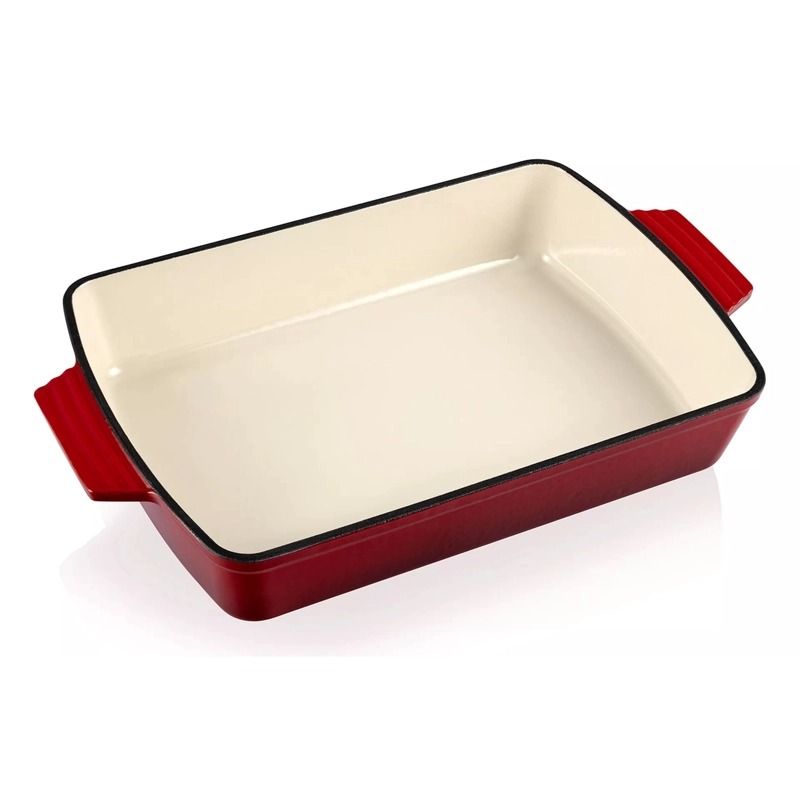 BANDEJA RECTANGULAR TH-MFU39R HIERRO FUNDIDO ESMALTADO ROJO - 4