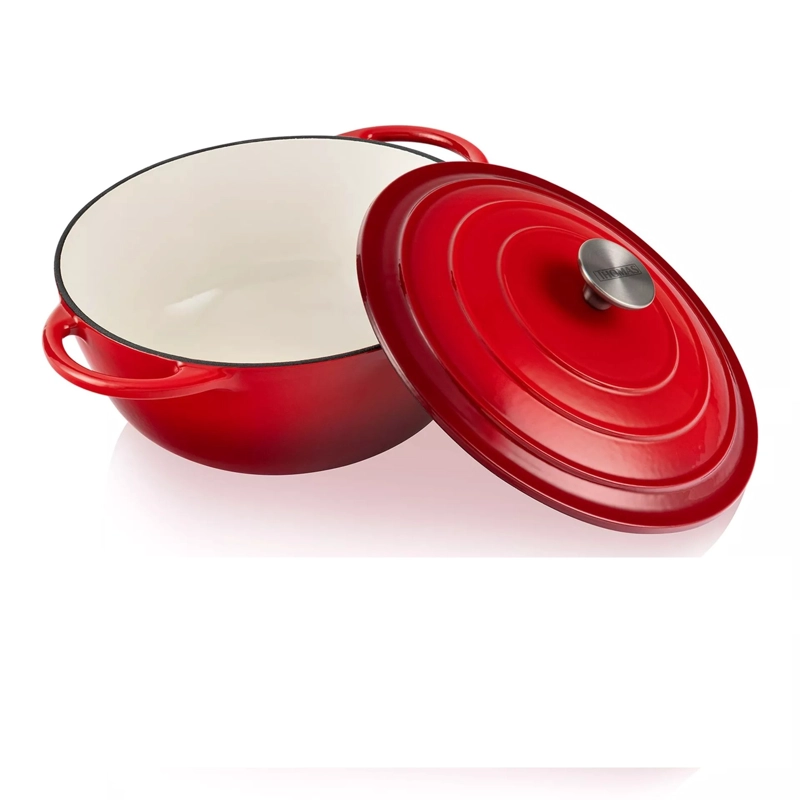 CACEROLA REDONDA HIERRO FUNDIDO TH-MCA24R ESMALTADO DE 24 CM ROJO - 1