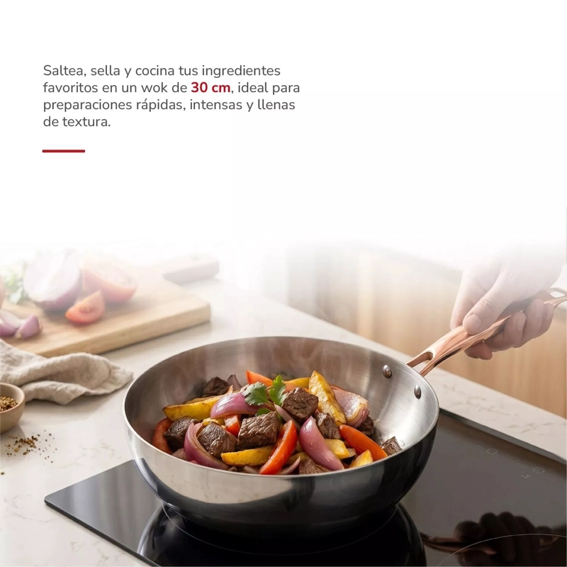 WOK CHEF DE 30 CM TH-MWK30I ACERO INOXIDABLE - 4