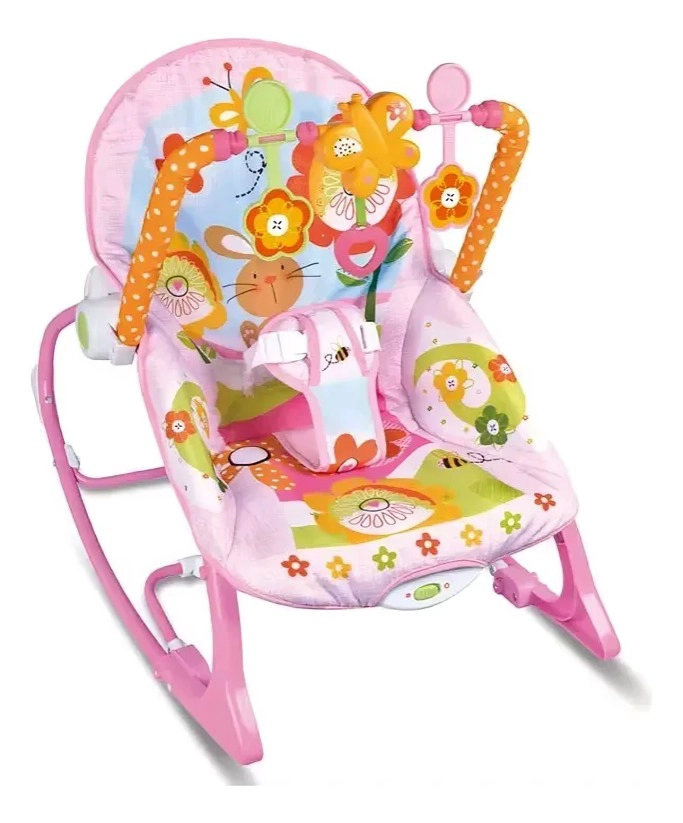 SILLA MECEDORA MUSICAL INFANTIL INTERACTIVA ROSADA - 2