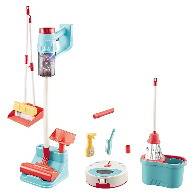 KIT DE LIMPIEZA INFANTIL CON ACCESORIOS Y ASPIRADORA TOBOT A PILAS - 1
