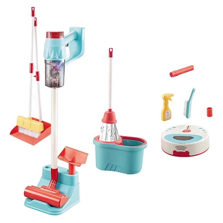 KIT DE LIMPIEZA INFANTIL CON ACCESORIOS Y ASPIRADORA TOBOT A PILAS - 3