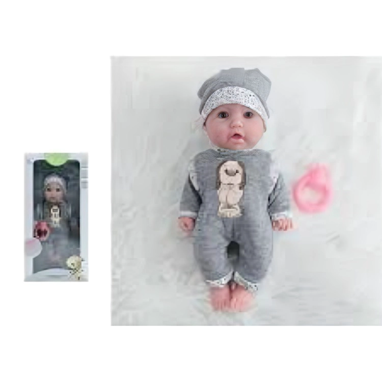 MUÑECA BEBE 30CM CON ACCESORIOS GRIS - 2