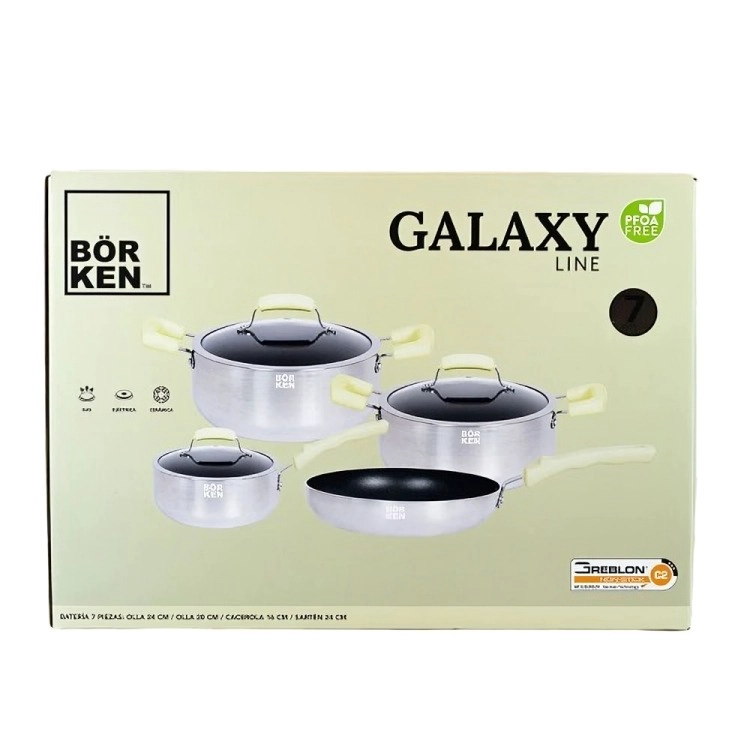 BATERIA DE COCINA 7 PIEZAS GALAXY CLOVER BÖRKEN - 4