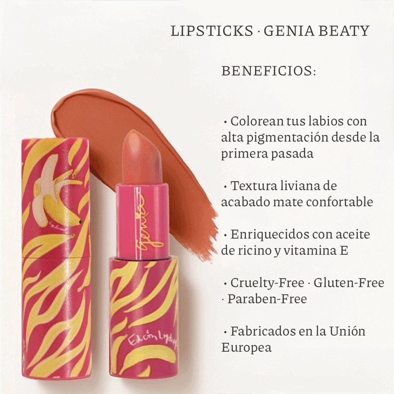 GENIA BEAUTY - LIPSTICK MELOCOTON - LABIAL MATTE CREMOSO - 3