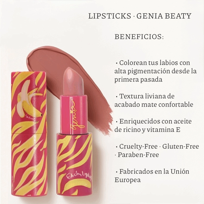GENIA BEAUTY - LIPSTICK BABY ROSE - LABIAL MATTE CREMOSO - 4