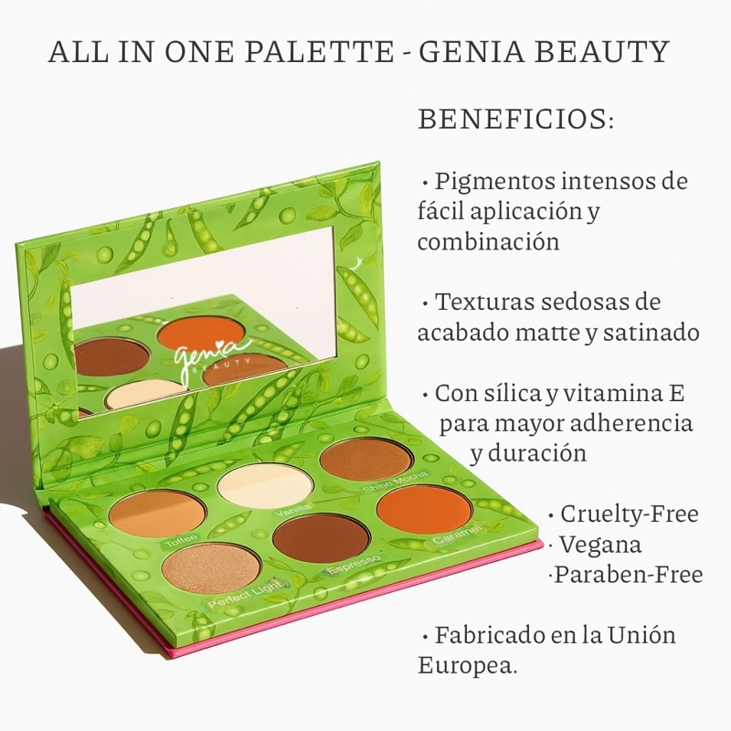 GENIA BEAUTY - ALL-IN ONE PALETTE - PALETA DE SOMBRAS NEUTRAS - 7