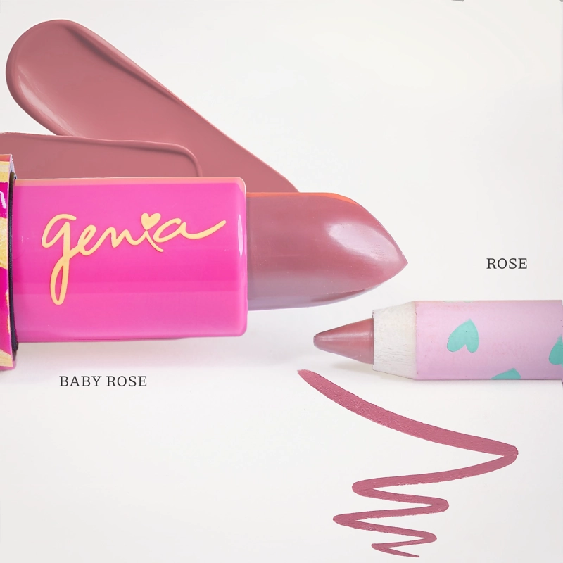 GENIA BEAUTY - PINK POWER DUO - LAPIZ LABIAL Y DELINEADOR CREMOSO - 3