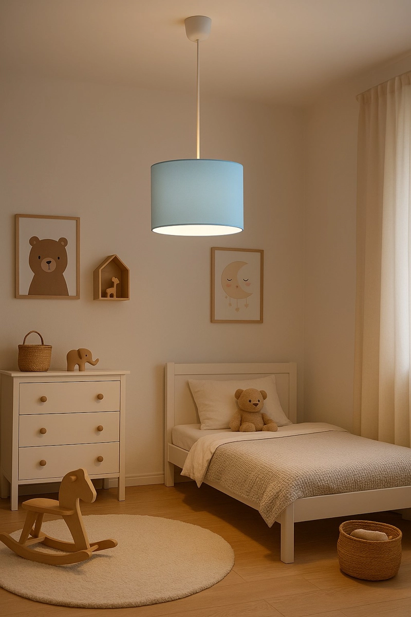 LAMPARA COLGANTE INFANTIL CELESTE - 6