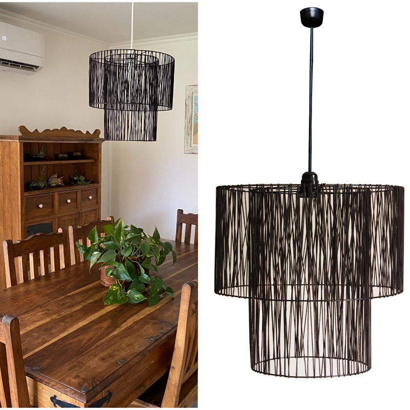 LAMPARA COLGANTE DUO NEGRO - 1