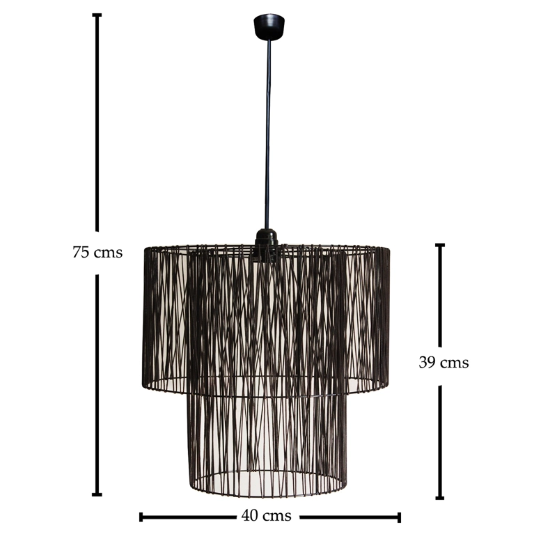 LAMPARA COLGANTE DUO NEGRO - 4