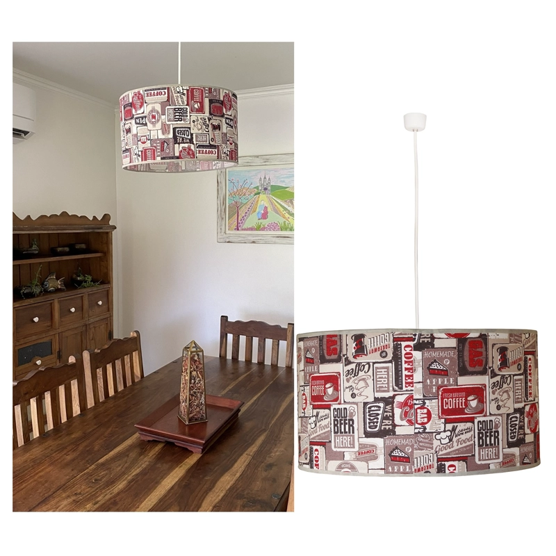 LAMPARA COLGANTE TAMBOR COFFE - 1