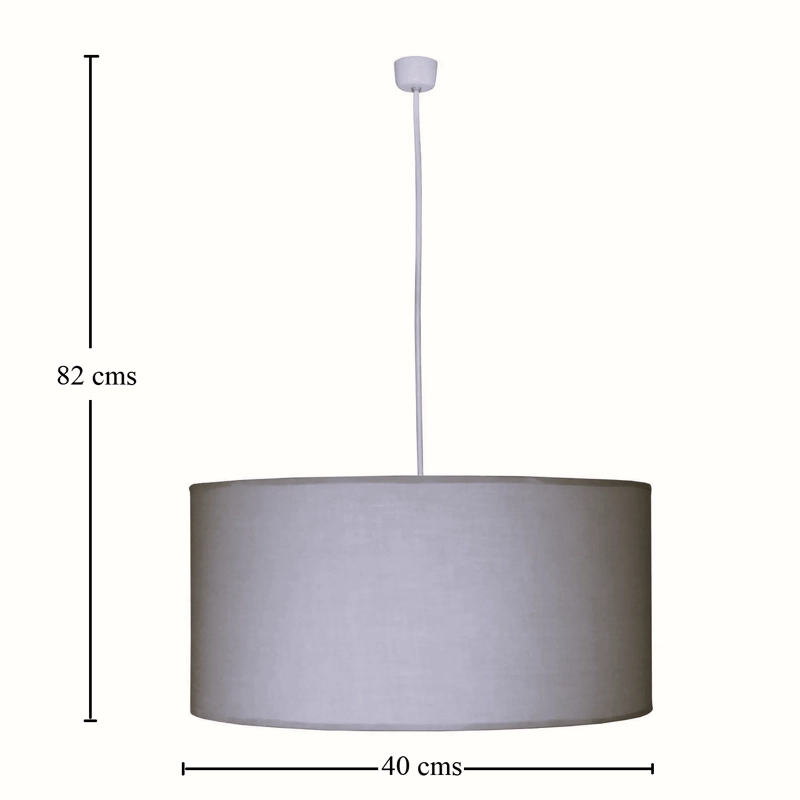 LAMPARA COLGANTE TAMBOR GRIS - 5