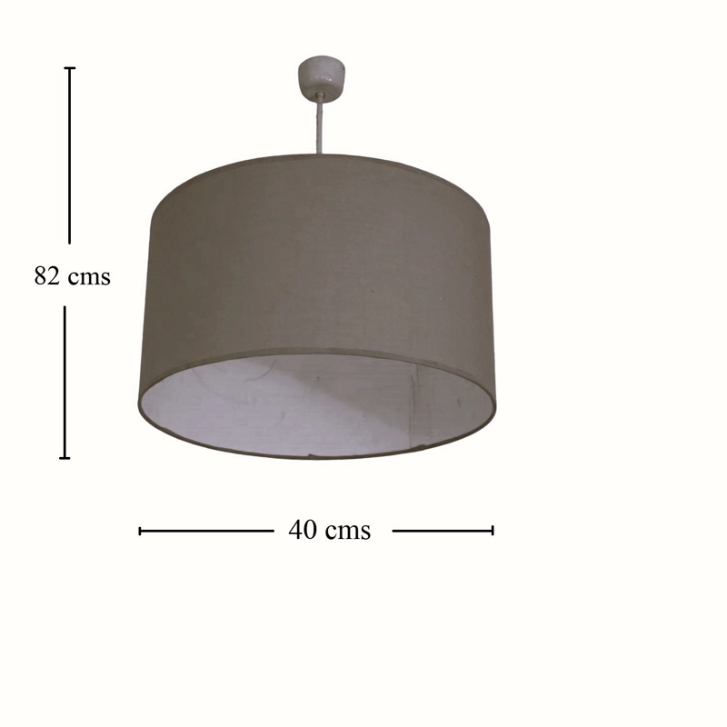 LAMPARA COLGANTE TAMBOR NUEZ - 6