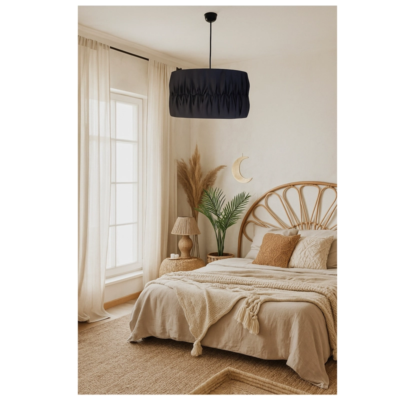 LAMPARA COLGANTE MACRAME  NEGRO - 5