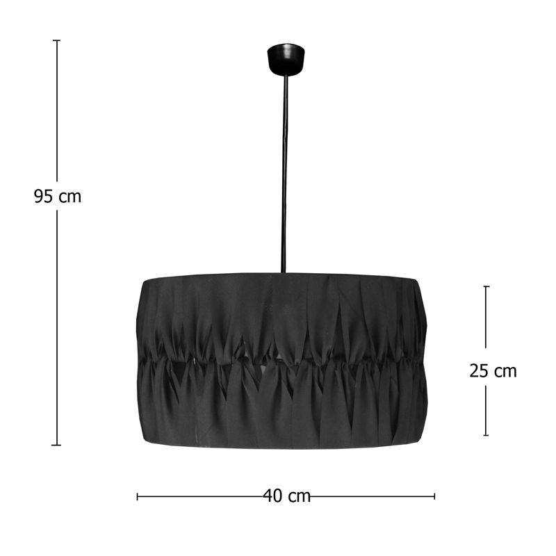 LAMPARA COLGANTE MACRAME  NEGRO - 7