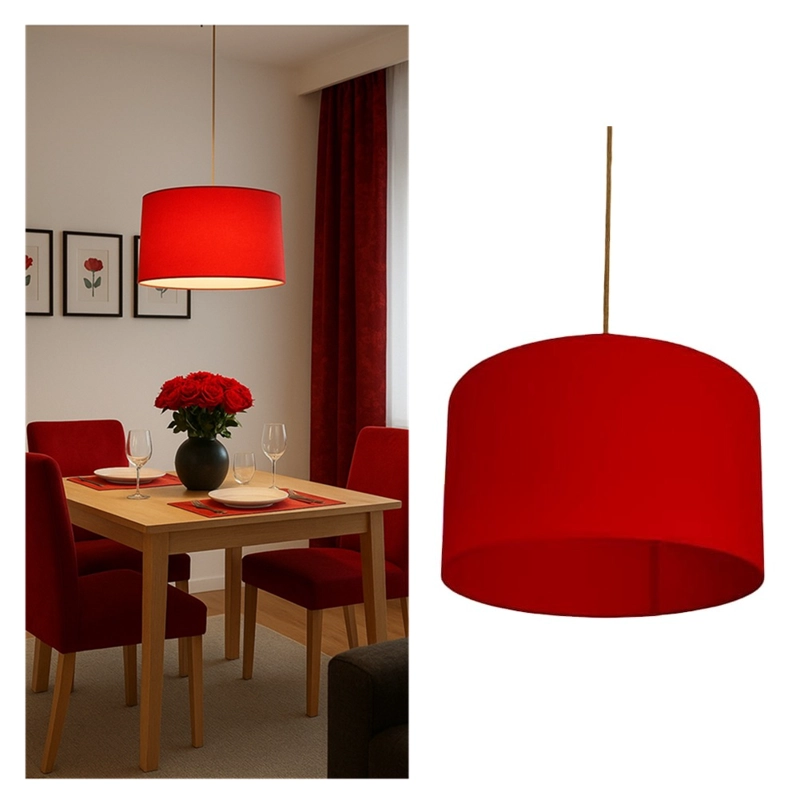 LAMPARA COLGANTE TAMBOR ROJO - 1