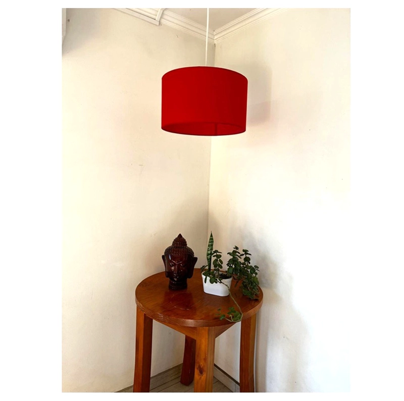 LAMPARA COLGANTE TAMBOR ROJO - 6