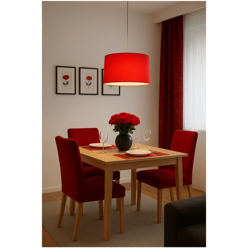 LAMPARA COLGANTE TAMBOR ROJO - 7