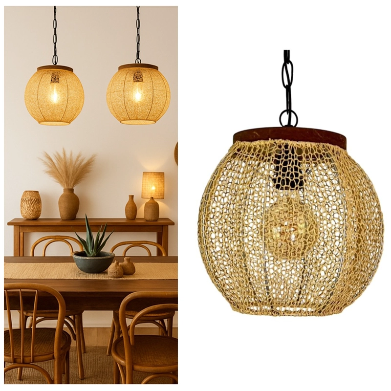 LAMPARA COLGANTE ORQUIDEA MIEL - 1